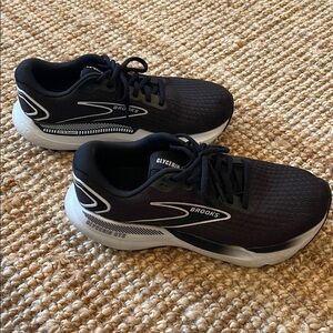 BROOKS Glycerin GTS 21 Running Shoes Black White Size 8.5 WIDE Women's